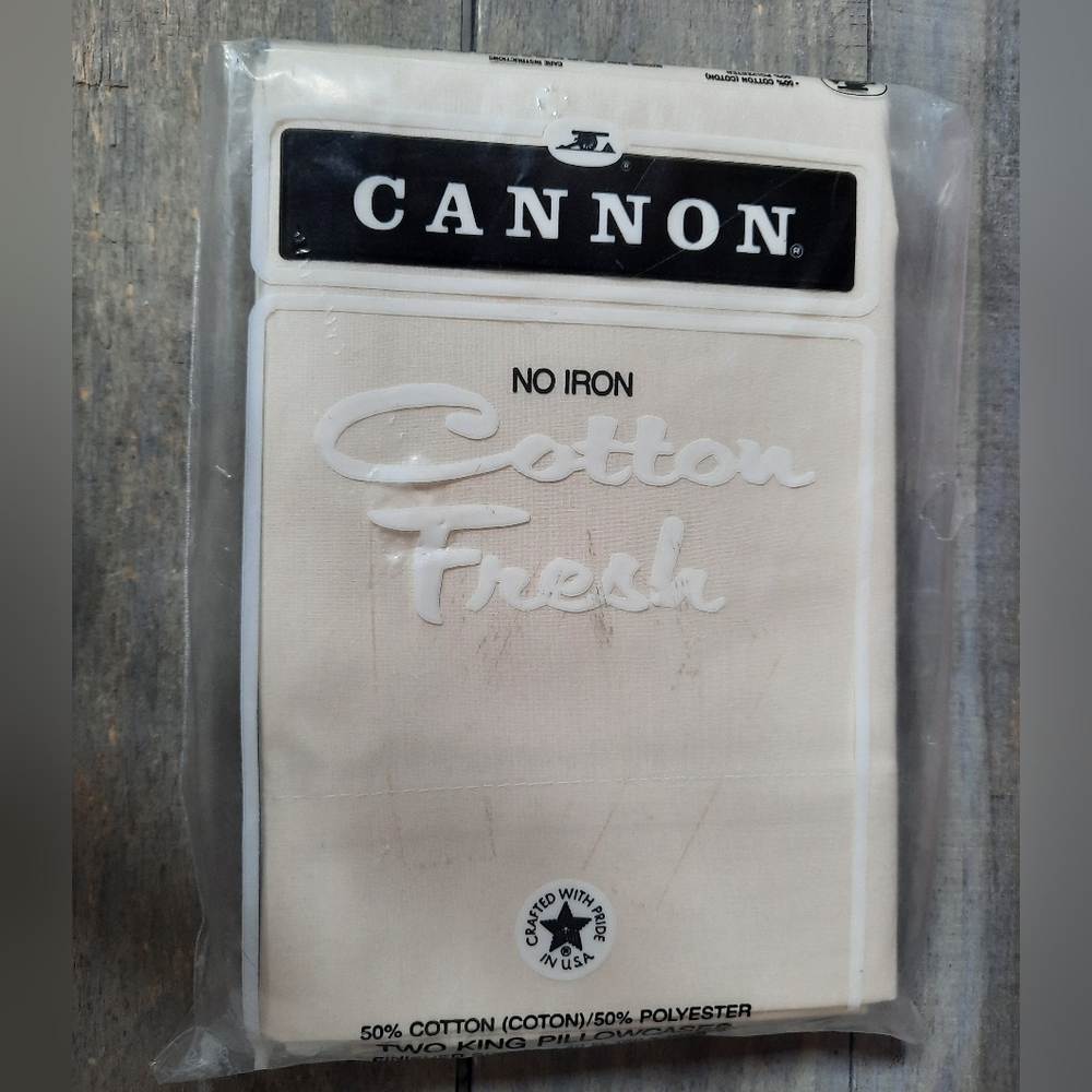 Vintage CANNON No Iron Cotton Fresh King Pillowcases NEW